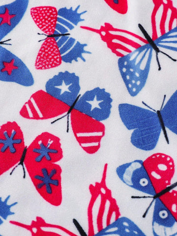 1pc Young Girls' Summer Denim-Like Patchwork Dress