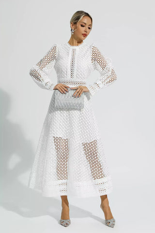 Monroe Purple Hollow Long Sleeve Maxi Dress