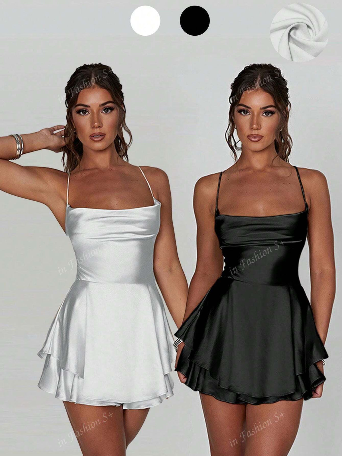 2-Piece Sexy Backless Tied Rope Dress And Elegant Pleated Skirt Set, Trending Cross-Border E-Commerce Product 2024