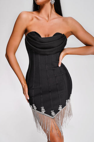 Morwa Rhinestone Mini Bandage Dress