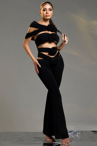 Hedwig Sexy Rose Black Pantsuits