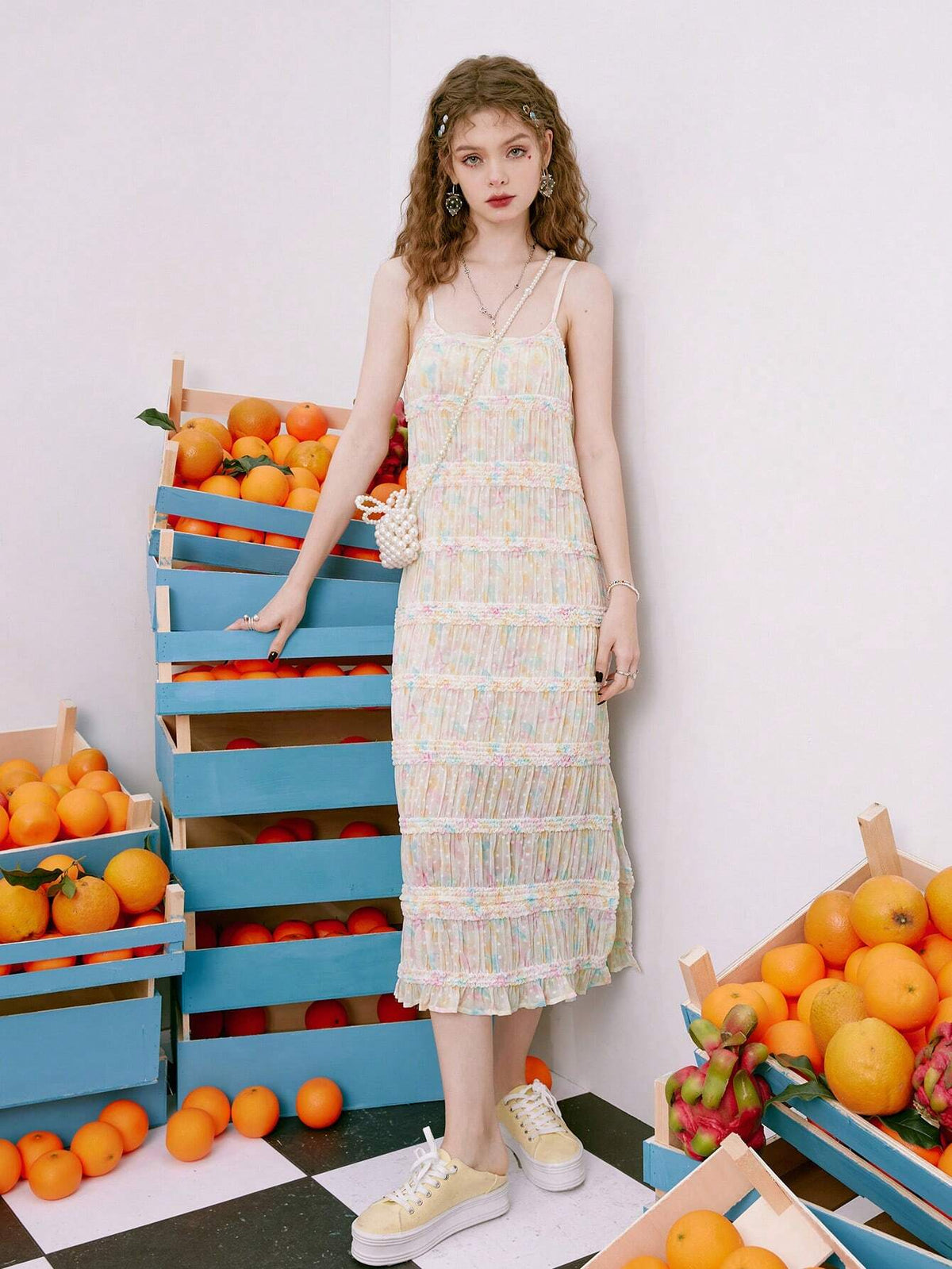 2023 New Arrival French Style Chiffon Spaghetti Strap Split Dress