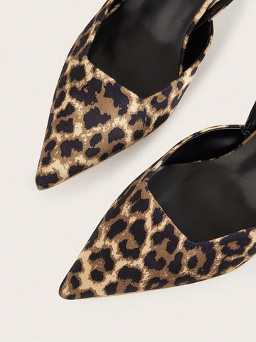 2024 Fashion Sexy Leopard Print Back Strap Niche Design Flats (Random Print)