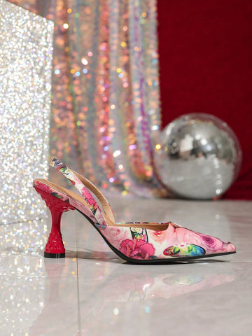 2024 New European & American Fashion Pointed Toe Mules Elegant Stilettos Slip-On Shoes For Women