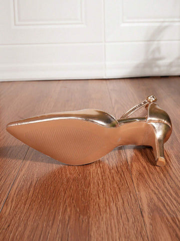 2024 New Model Sexy Fashion One-Strap Shoes, Pointed Toe Thin Heels, European & American Style Women Shoes