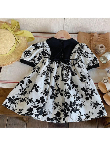 2024 New Style Girls' Dress, Fashionable And Stylish Dress For Toddler Girls, Long Sleeve Summer Princess Dress