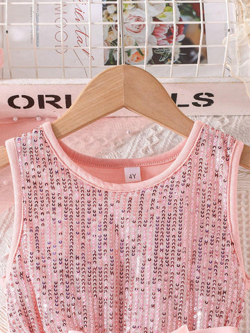 2024 New Summer Sleeveless Round Neck Long Dress For Girls, Cute Princess Style