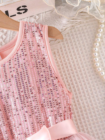 2024 New Summer Sleeveless Round Neck Long Dress For Girls, Cute Princess Style