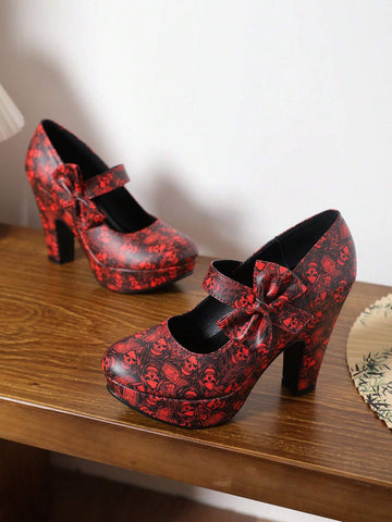 2024 New Wedding Red Shoes, Super High Heel Waterproof Platform Bridal Shoes, Round Toe Banquet