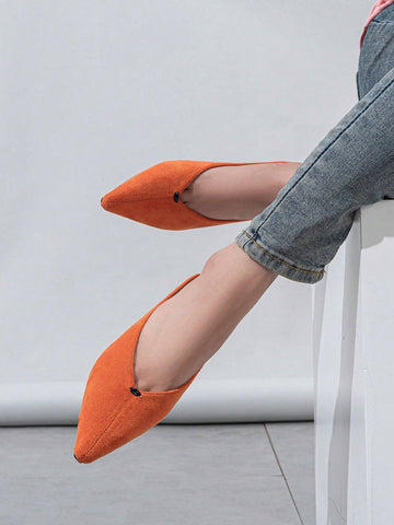 2024 Spring Autumn New French Style Pointed Toe Soft Loafers, Slip-On Increase Height Casual Dress Shoes Women