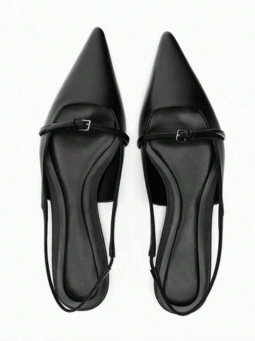 2024 Summer New Korean Fashion Pointed Toe Closed Toe One-Strap Backless