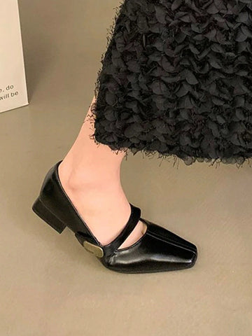 New Retro Elegant Women High Heel Pumps, French-Style Mary Janes Shoes