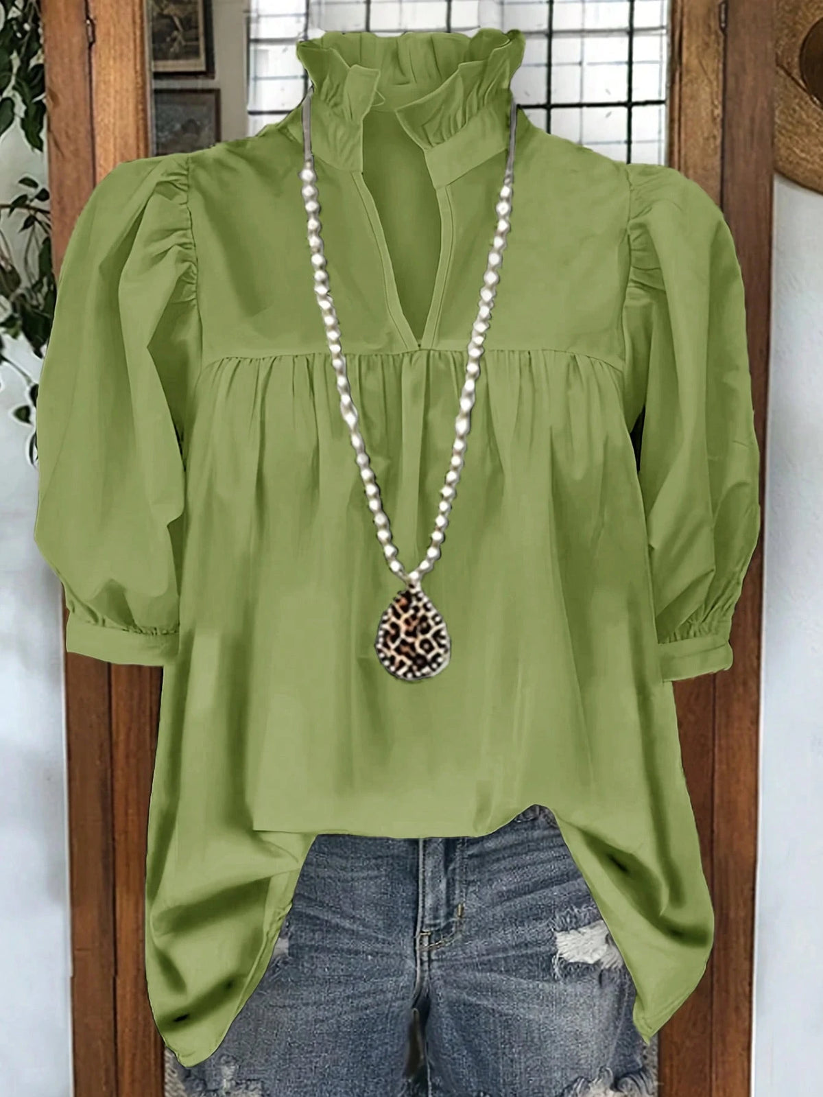 French Style Women Blouse, Puff Sleeve,