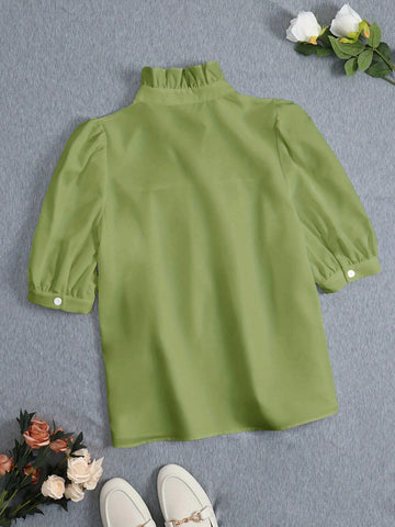 French Style Women Blouse, Puff Sleeve,