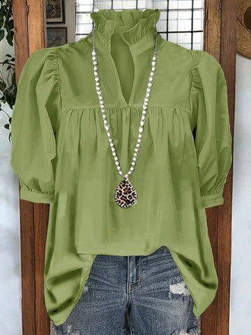 French Style Women Blouse, Puff Sleeve,