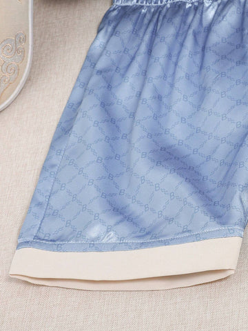 2pcs/Set 100th Birthday Celebration Baby Chinese Tang Suit Dress With Traditional Knot Buttons, Summer