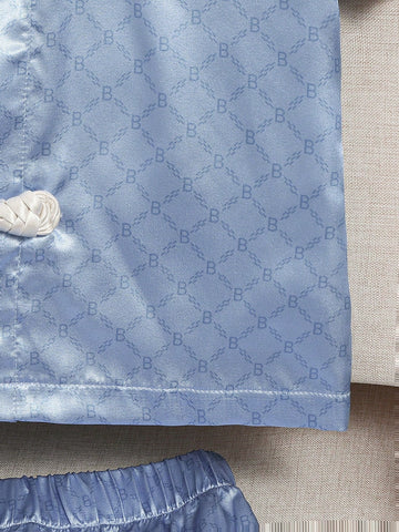 2pcs/Set 100th Birthday Celebration Baby Chinese Tang Suit Dress With Traditional Knot Buttons, Summer