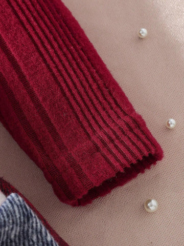 2pcs/Set Girl Toddler Casual Puff Sleeve Top And Fashion Bowknot Plaid Skort, 2-Piece Outfit