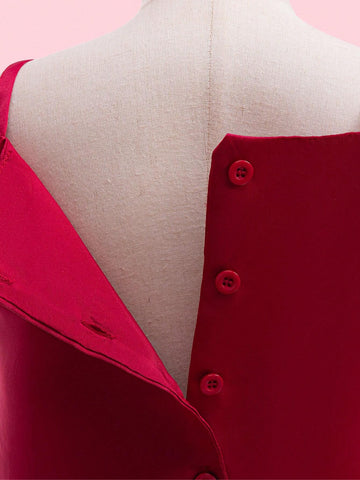 2pcs/Set Girls European And American Style Sleeveless Pearl Decor Crop Top + High Waist Sequin Mesh Tulle Skirt