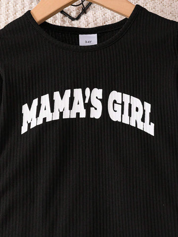 2pcs/Set Girls' Slouchy Open Shoulder Ribbed Sweater Top + Camo Pants, Casual Fashion Outfit