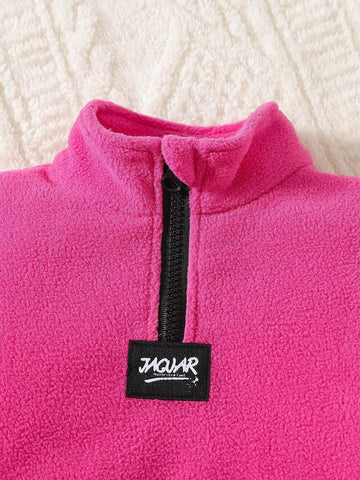 2pcs/Set Girls Toddler Outfit, Fleece Hooded Sweatshirt & Fleece Warm Pants, Outdoor Warm Wear For Autumn