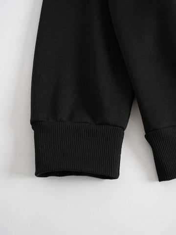 2pcs/Set Letter Printed Long Sleeve Sweatshirt And Sports Pants