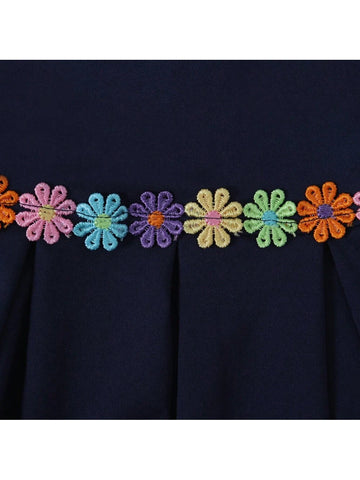 2pcs/Set Muslim Girls' Solid Color Long Sleeve Dress + Headscarf