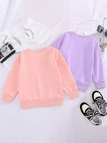 2pcs/Set Or Multi-Pack Strawberry Print Fashionable Pullover Sweatshirt, Trendy Casual For Autumn/Spring