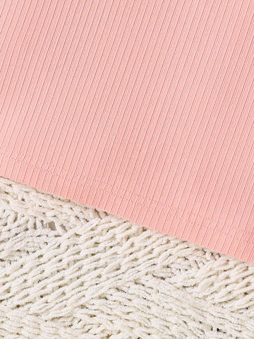 2pcs/Set Toddler Girls Solid Color Floral Embroidery Long Sleeve Cardigan & Solid Color Dress Sets, New Arrival