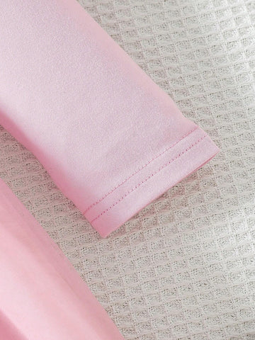 2pcs/Set Young Girl Casual Net Yarn Dress + Fashionable Ruffle Edge Flower Decor Vest Suit