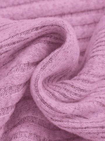 2pcs/Set Young Girl Kid Girl Solid Color Round Neck Fitted Casual Knit Dress