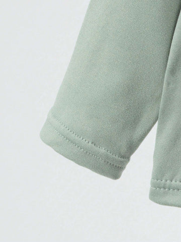 2pcs/Set Young Girl Solid Color Long Sleeve Top And Pant Warm Underwear Set, Suitable For Spring, Autumn And Winter,