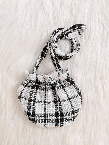 2pcs Baby Girls Casual Simple & Comfy Daily Dress And Purse Set