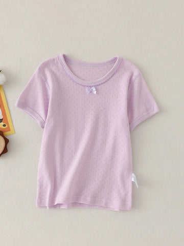 2pcs Cute And Comfortable Short Sleeve T-Shirt For Young Girls