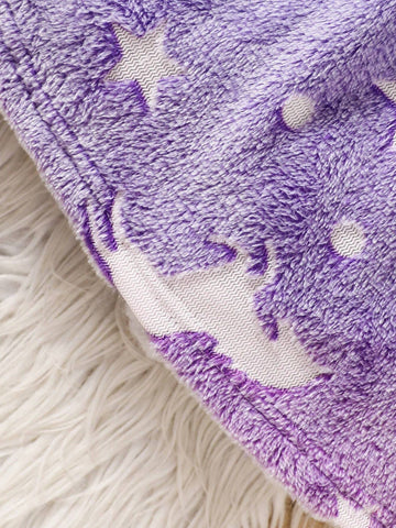 2pcs Girls And Toddler Girls Reversible Fleece Crew Neck Unicorn Print Dress, Suitable For Casual Everyday Wear In Autumn/Winter