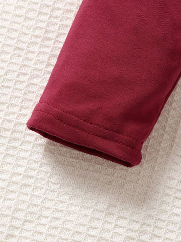 2pcs Girl's Heart Print Crew Neck Long Sleeve Top And Pants Casual Outfit, Spring Autumn