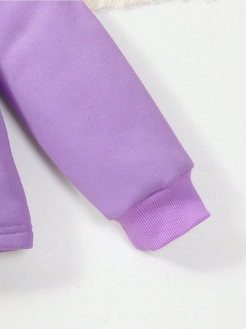 2pcs Girls Letter Print Long Sleeve Sweatshirt & Leopard Flare Pants Children Casual Outfit