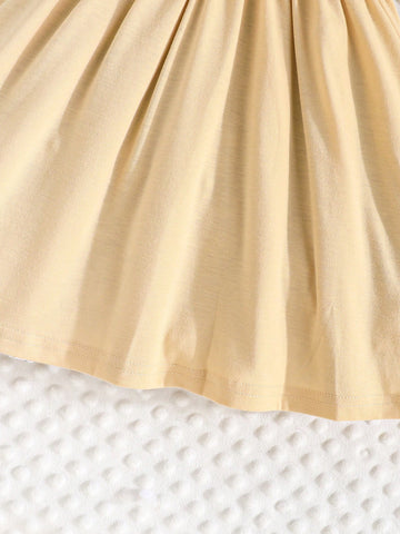 2pcs Girls Spring/Summer Leopard Print & Girl Graphic Dress Set, Short Sleeve Summer Girl's Dress