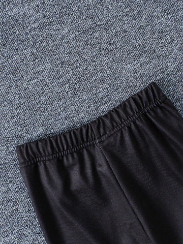 2pcs Girls Tie-Dye Letter & Girl Portrait Printed Hoodie Sweatshirt & Tie-Dye Patchwork Straight Leg Pants Casual Outfit