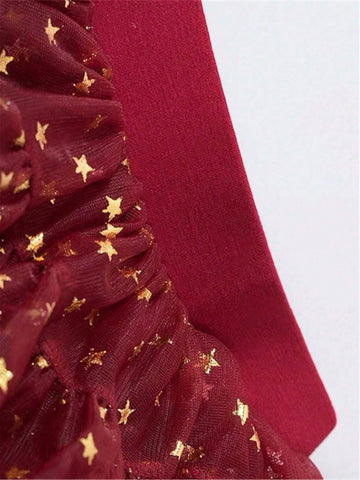 2pcs Girls Tutu Skirt, Full Mesh Wide Waist Ballet Princess Puff Skirt