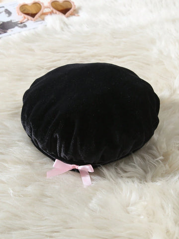 2pcs Set Mother Daughter Matching Outfits Elegant Velvet Bow Decor Long Sleeve Dress, Sweet & Stylish For Spring/Autumn (Sold Separately)