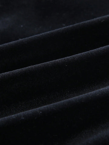 2pcs Set Mother Daughter Matching Outfits Elegant Velvet Bow Decor Long Sleeve Dress, Sweet & Stylish For Spring/Autumn (Sold Separately)