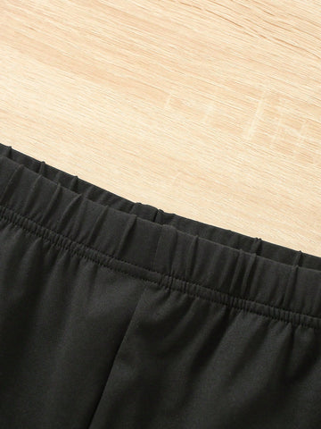 2pcs Women'S Fashionable Heart & Letter Print Short Sleeve T-Shirt And Shorts Set