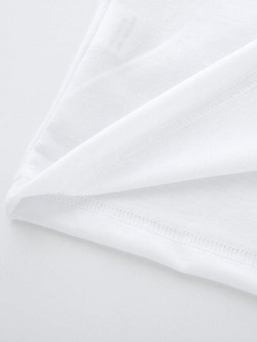 2pcs Women's Fashionable Western Style Cowboy Alphabet Print Short Sleeve T-Shirt + Cycling Shorts Set