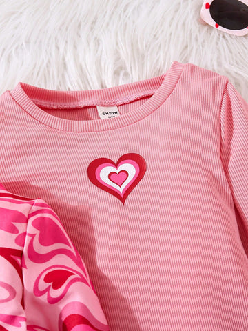 2pcs Young Girl Streetwear Sporty Long Sleeves Dress Set With Round Neck, Great For Casual & Daily Wear & School Daily In Spring And Autumn