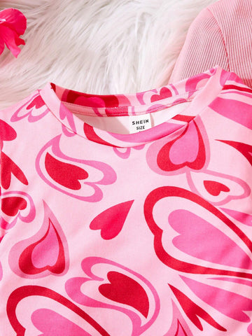 2pcs Young Girl Streetwear Sporty Long Sleeves Dress Set With Round Neck, Great For Casual & Daily Wear & School Daily In Spring And Autumn