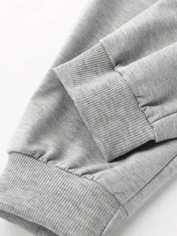 2pcs Young Girls Cute Printed Crewneck Sweatshirt + Casual Pants Fall/Winter Set