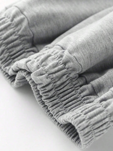 2pcs Young Girls Cute Printed Crewneck Sweatshirt + Casual Pants Fall/Winter Set