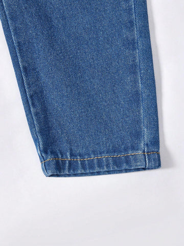 3-Piece Young Girl' Non-Stretch Denim Long Pants Set
