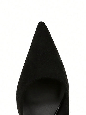 Simple And Elegant European And American Style Stiletto Heels With Super High Heels, Suede Shallow Top Pointed Women's Shoes